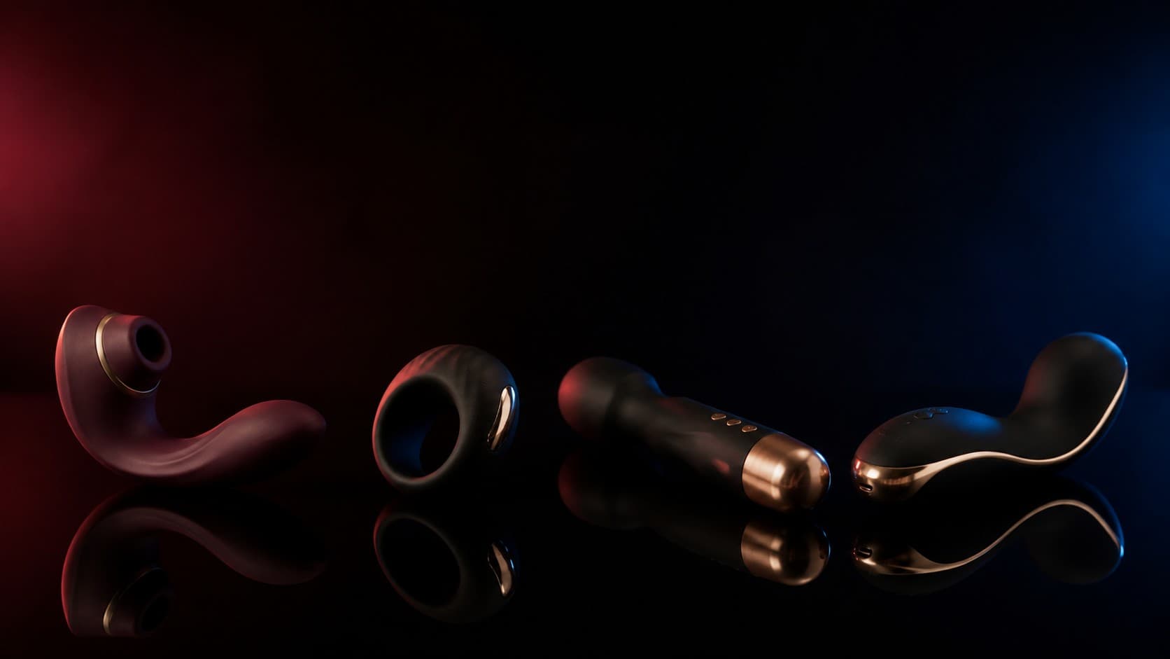 FINK devices in oxblood and cobalt light