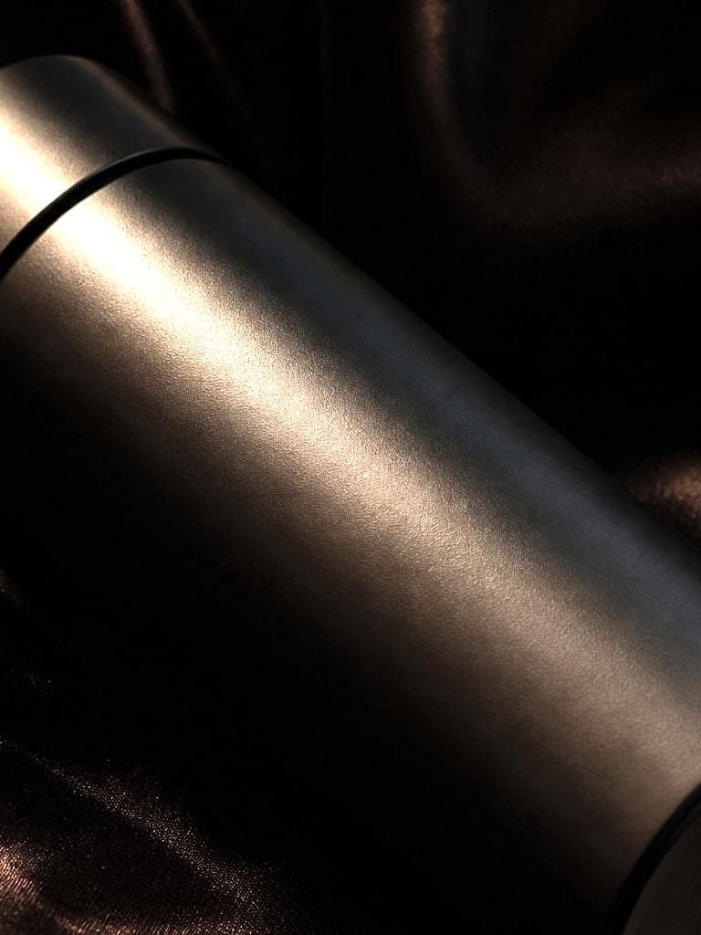 Fifty millilitres in smoked glass, with a matte black collar.