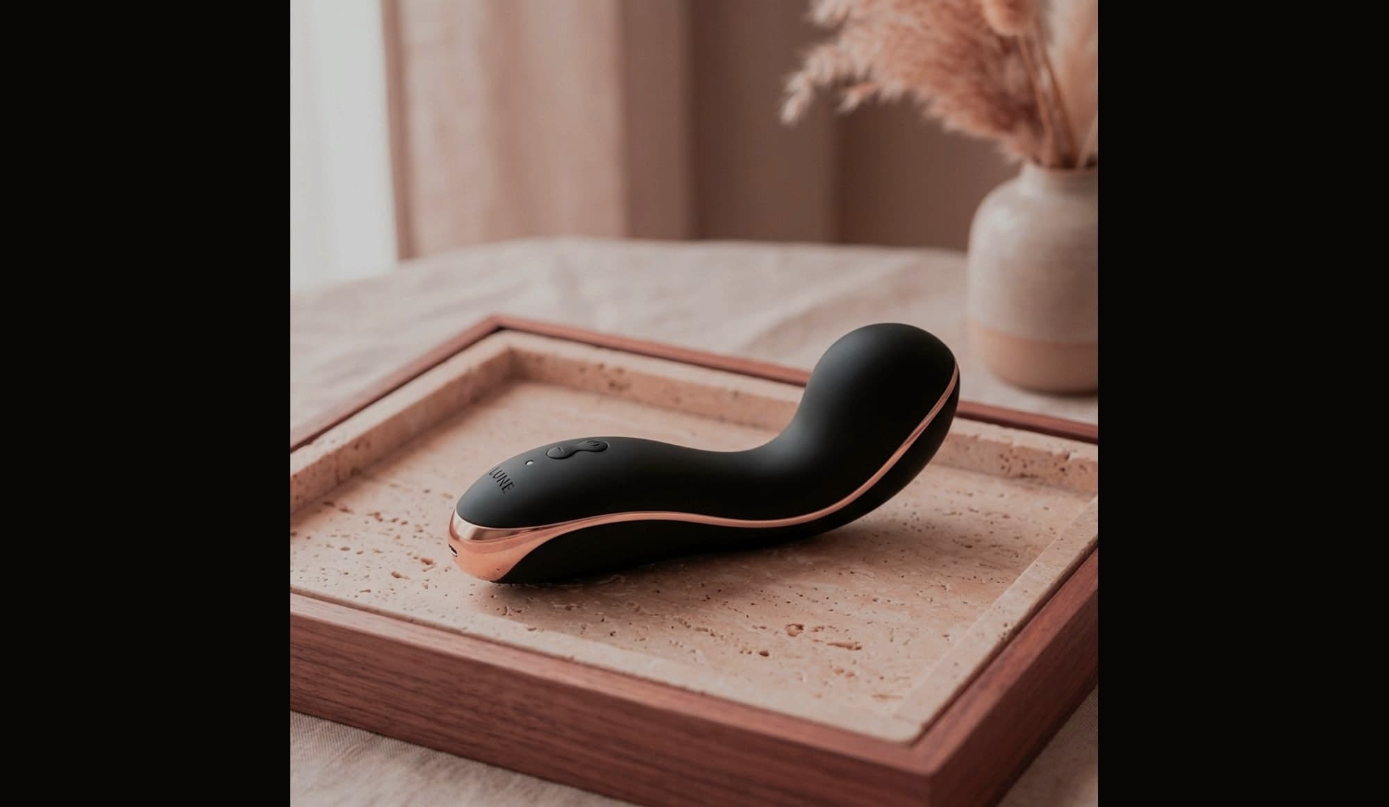 Satin silicone with a rose gold collar.