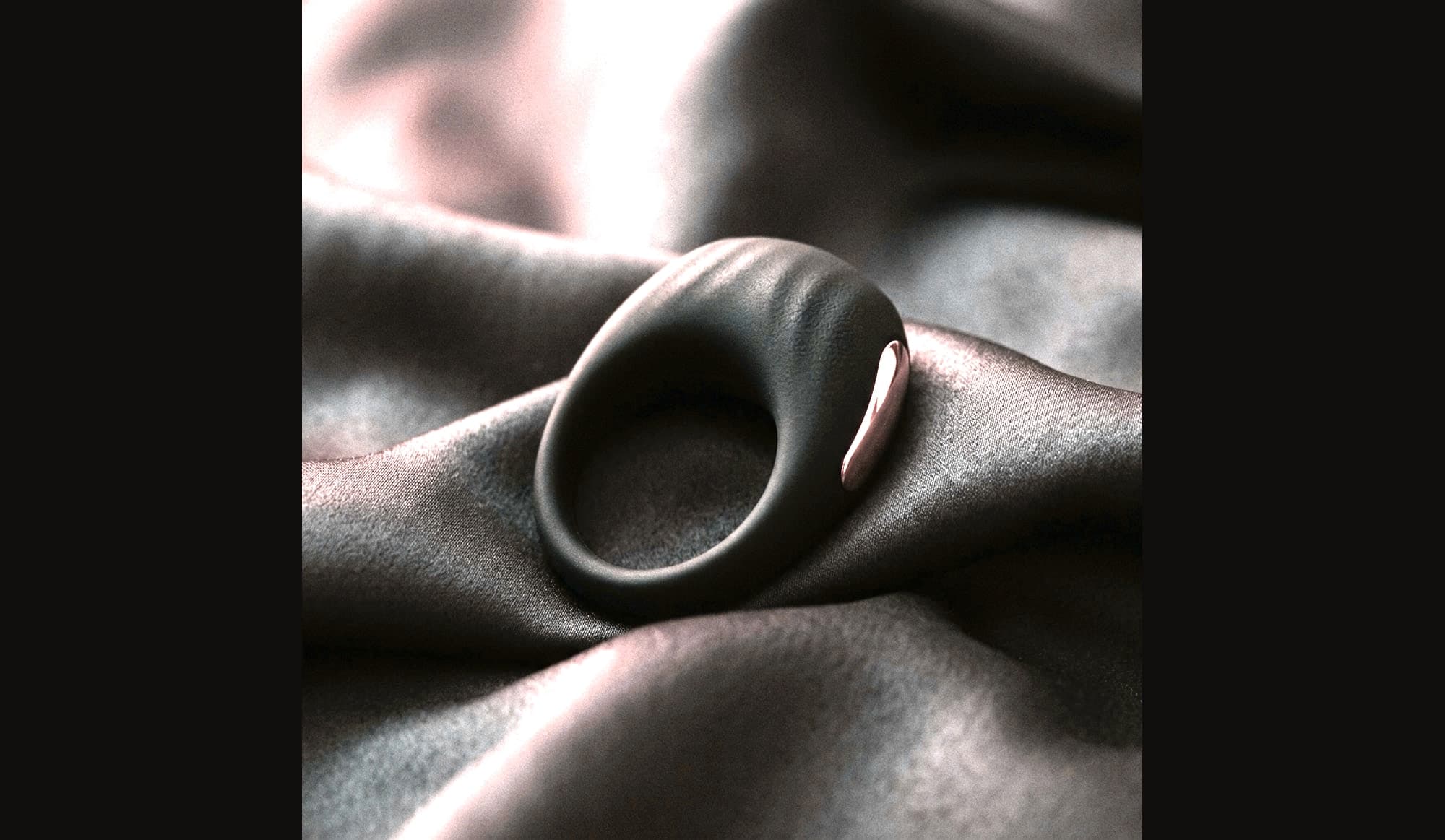 Flexible silicone, obsidian, with nothing printed on it.